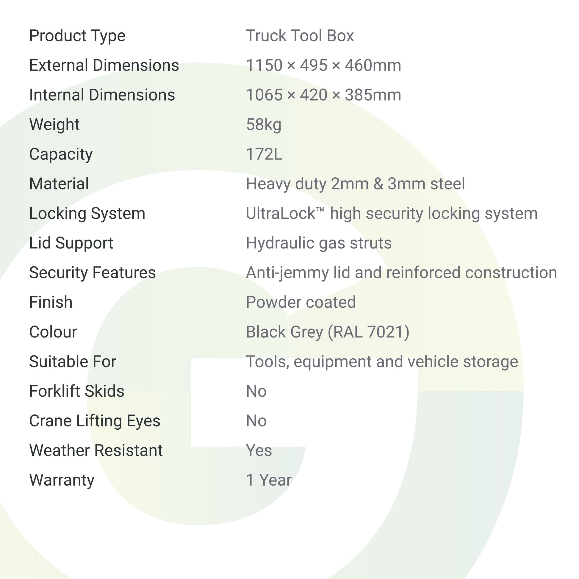 Armorgard TuffBank TB12 Truck Security Box