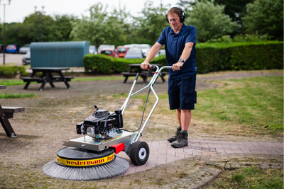 Westermann WR870 Petrol Moss Brush Sweeper with Wire Brush