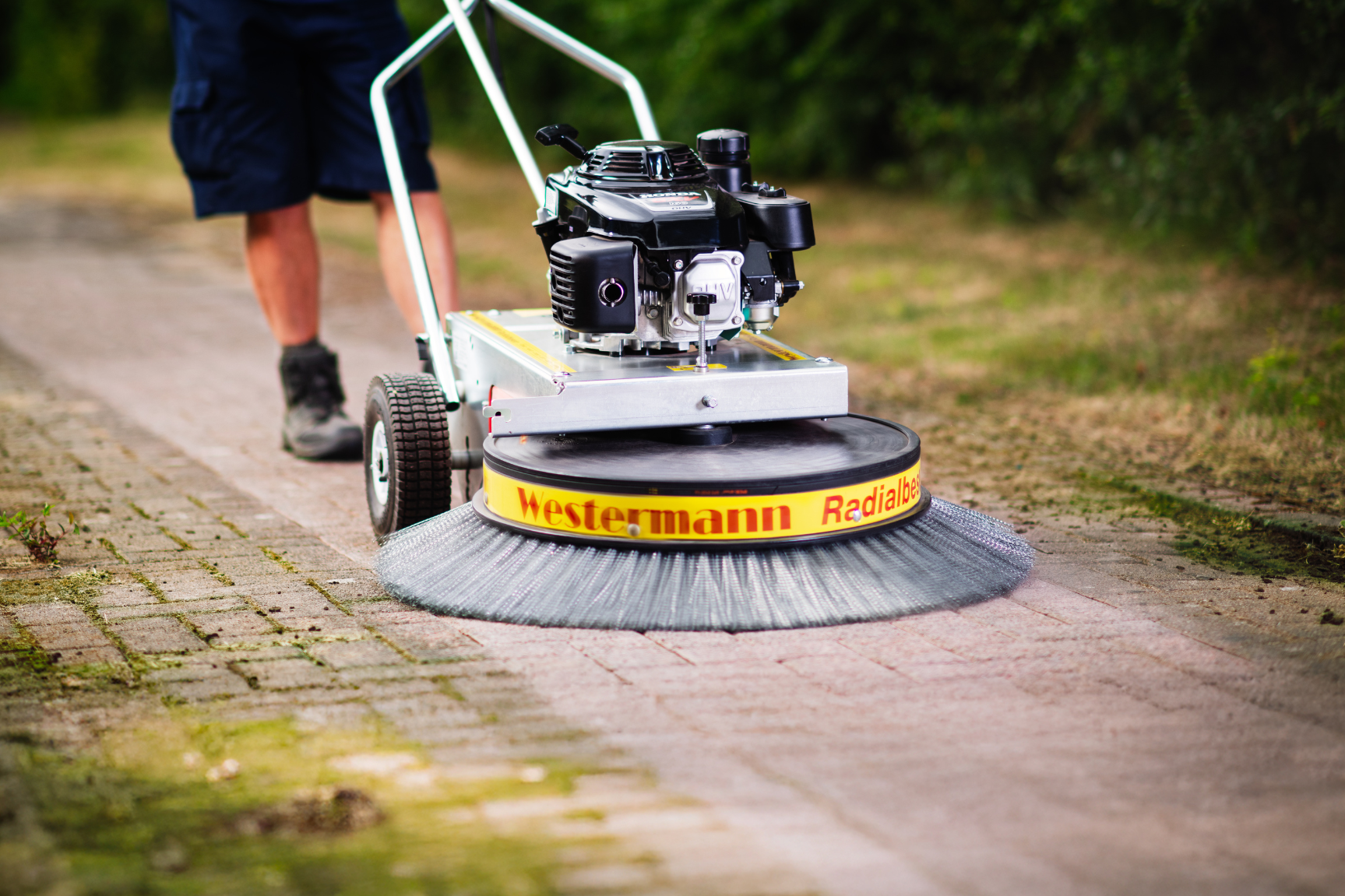 Westermann WR870 Petrol Moss Brush Sweeper with Wire Brush