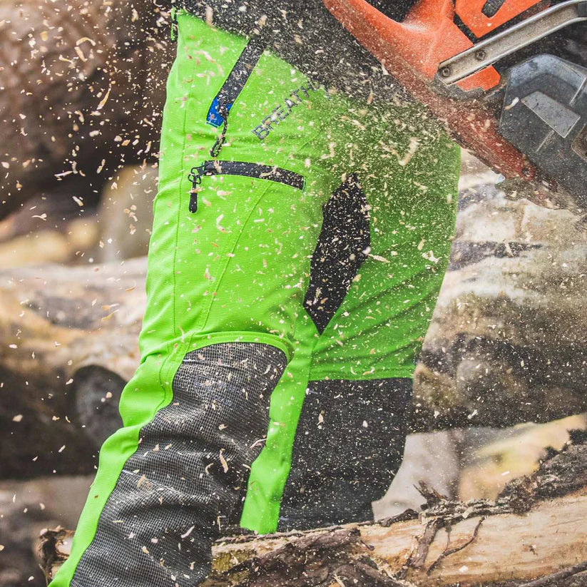 Arbortec AT4060 Breatheflex Pro Chainsaw Trousers Design A Class 1 - Lime