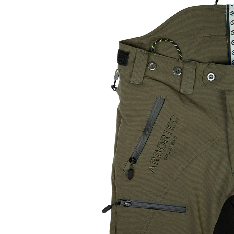 Arbortec AT4060 Breatheflex Pro Chainsaw Trousers Design A Class 1 - Olive