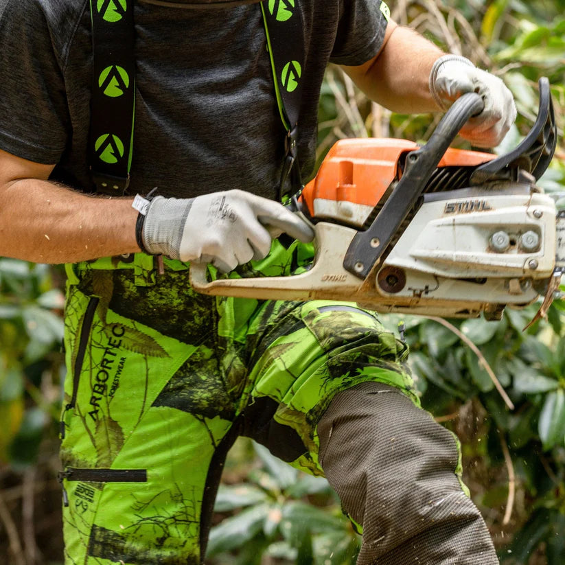 Arbortec AT4070 Breatheflex Pro Realtree Chainsaw Trousers Design C Class 1 - Lime