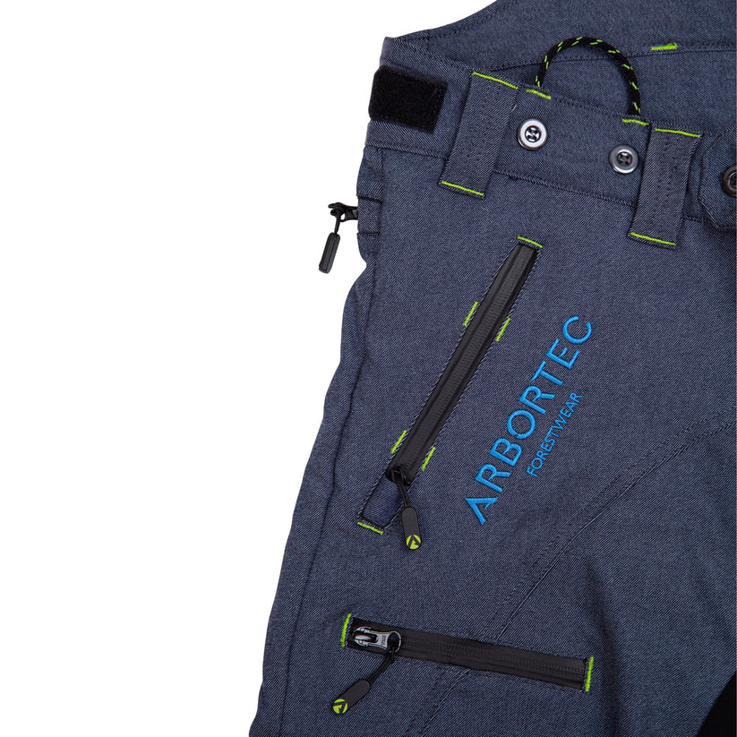 Arbortec AT4060 Breatheflex Pro Chainsaw Trousers Design A Class 1 - Denim Blue