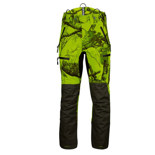 Arbortec AT4070 Breatheflex Pro Realtree Chainsaw Trousers Design C Class 1 - Lime