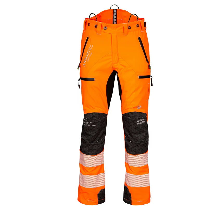 Arbortec ATHV4060 Breatheflex Pro Hi-Vis Chainsaw Trousers Design A Class 1 - Orange