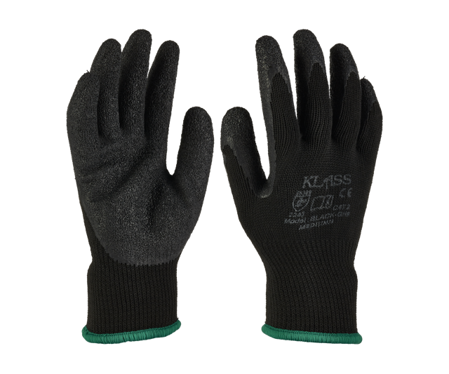 Klass Grip Contractors Gloves Black 12prs