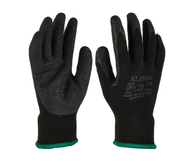 Klass Grip Contractors Gloves Black 12prs
